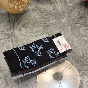 Black and Blue Casual Socks with Playful Dinosaur Design